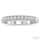 1/4 Ctw 11 Stone Round Cut Diamond Wedding Band in 14K White Gold